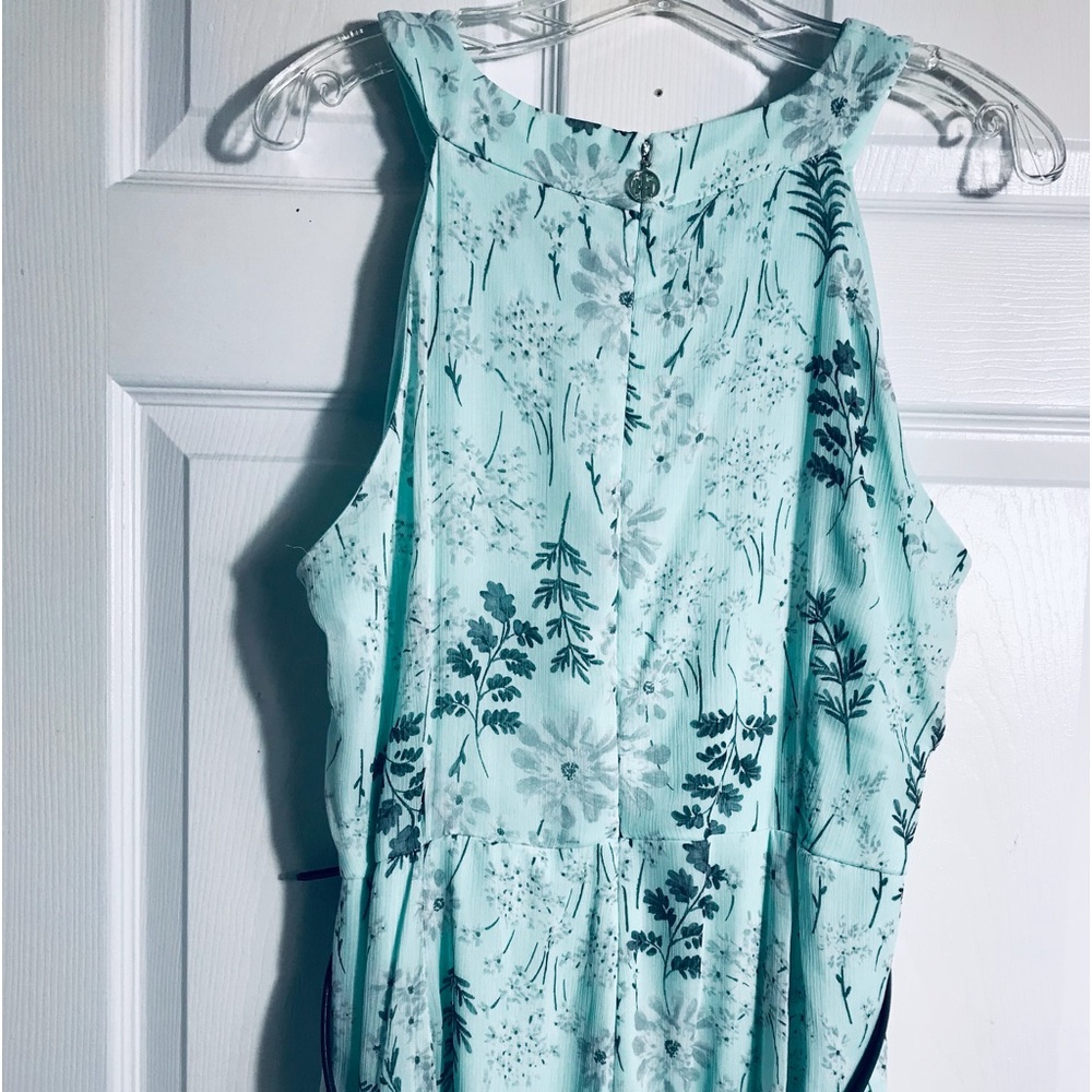 Tommy Hilfiger Sleeveless Mint Floral Dress with Belt 14 - Picture 4 of 8